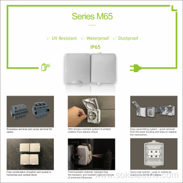 Surface Mounted 2 gang wall switch waterproof